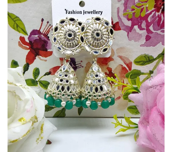 Green_American_Diamond_Alloy_Trendy_Earring_For_Women