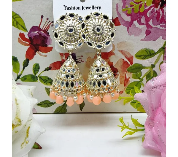 Peach_American_Diamond_Alloy_Trendy_Earring_For_Women