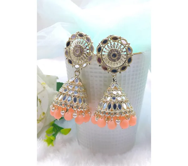 Peach_American_Diamond_Alloy_Trendy_Earring_For_Women
