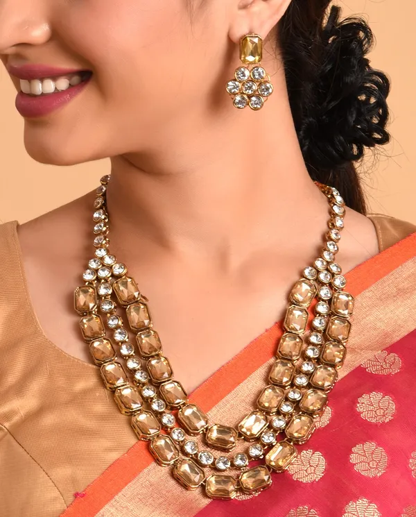 Gold_Plated_Layered_Necklace_Set_For_Women