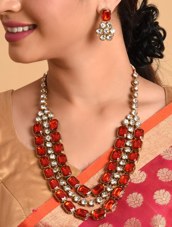Red_Gold_Plated_Layered_Necklace_Set_For_Women