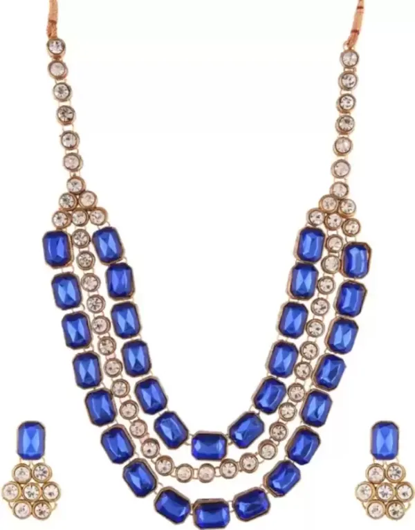 Blue_Gold_Plated_Layered_Necklace_Set_For_Women