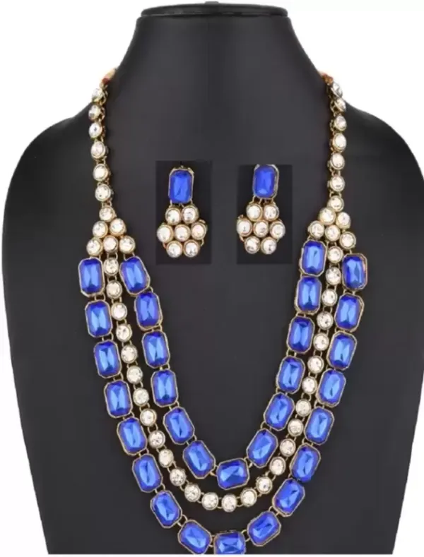 Blue_Gold_Plated_Layered_Necklace_Set_For_Women