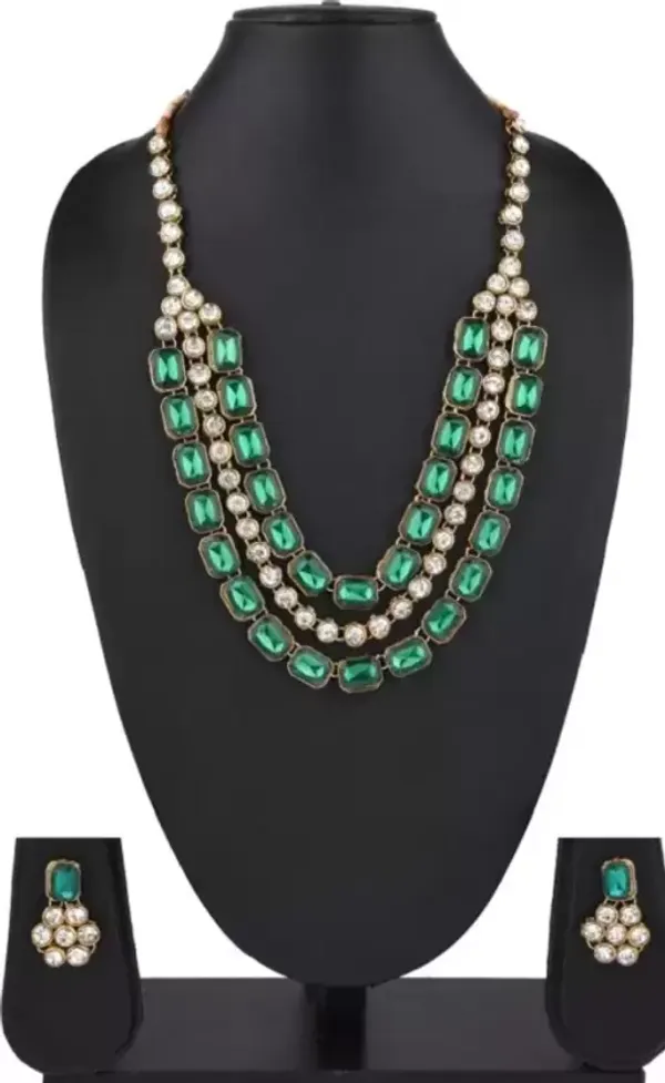 Green_Gold_Plated_Layered_Necklace_Set_For_Women