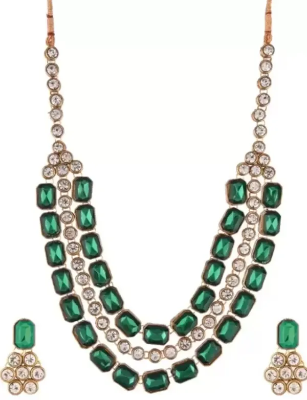Green_Gold_Plated_Layered_Necklace_Set_For_Women
