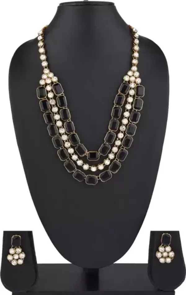 Black_Gold_Plated_Layered_Necklace_Set_For_Women