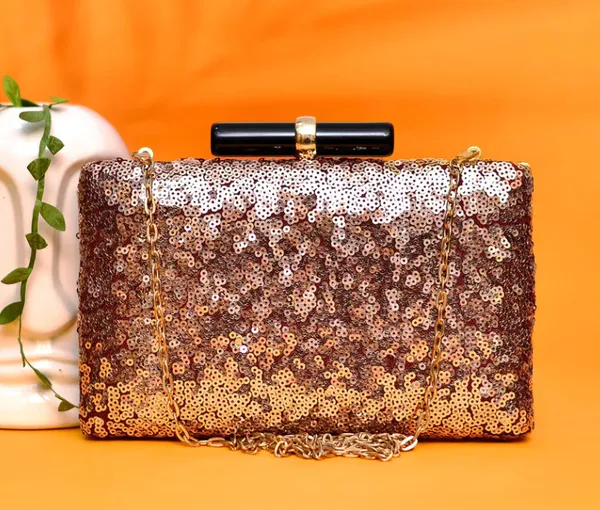 Yashna Crafts Rose Gold Sequins Minaudiere Party Clutch Price in India Buy Yashna Crafts Rose Gold Sequins Minaudiere Party Clutch online at undefined