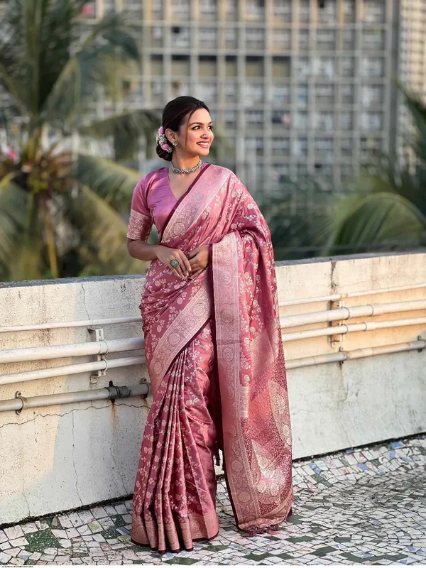 Soft_Banarasi_Silk_Saree_With_Blouse_Piece_For_Women