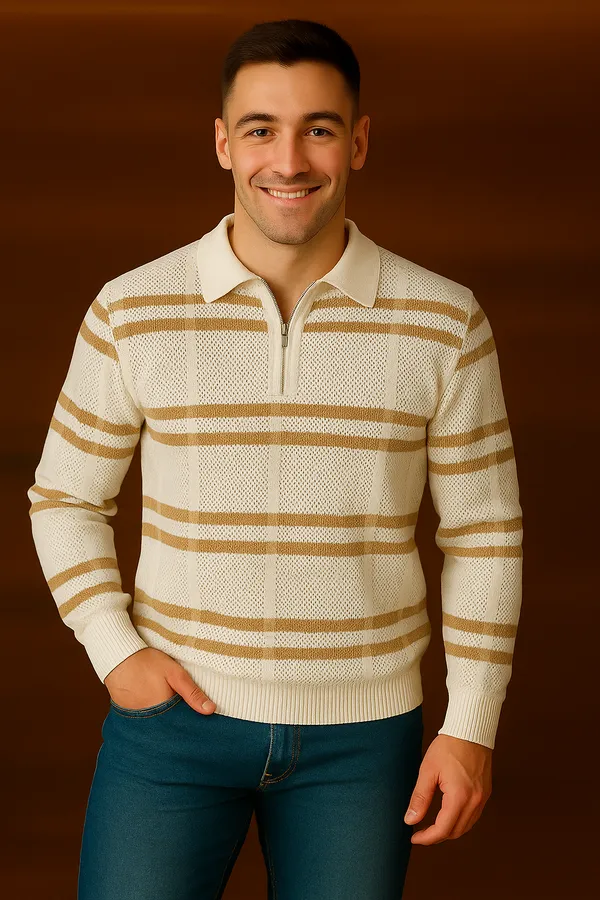 100%_Cotton_Beige_and_off_white_Classic_Tshirt__For_Men