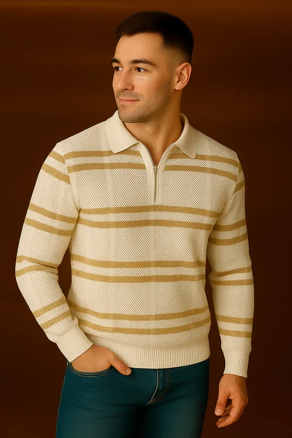 100%_Cotton_Beige_and_off_white_Classic_Tshirt__For_Men