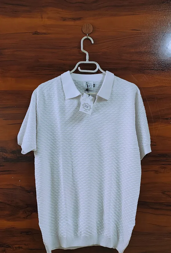 Textured._Tailored._Timeless._This_is_how_you_level_up_basics.__100%_Cotton_White_Premium_Quality_Classic_half_sleeves_polo_For_Men
