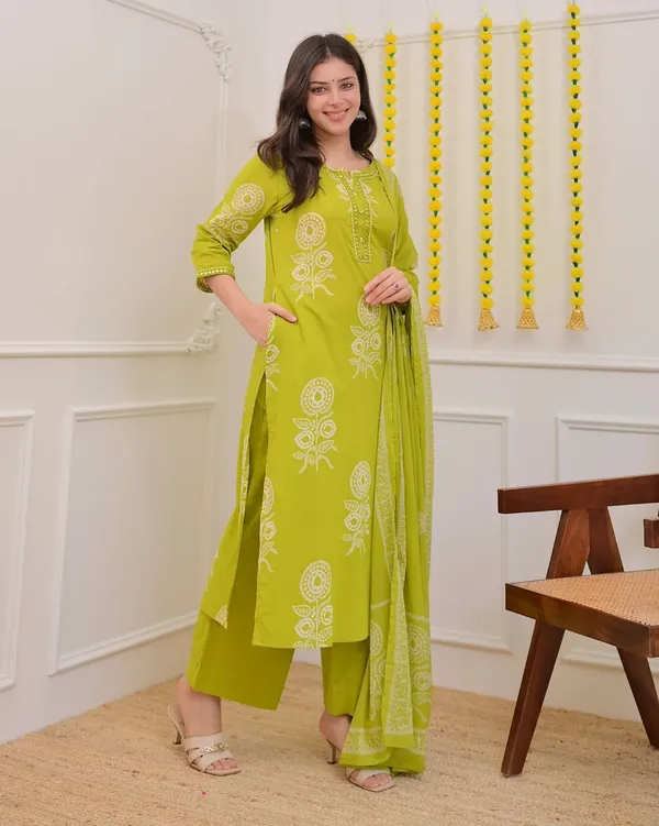 Lime_Green_Premium_Cotton_Mirror_Suit