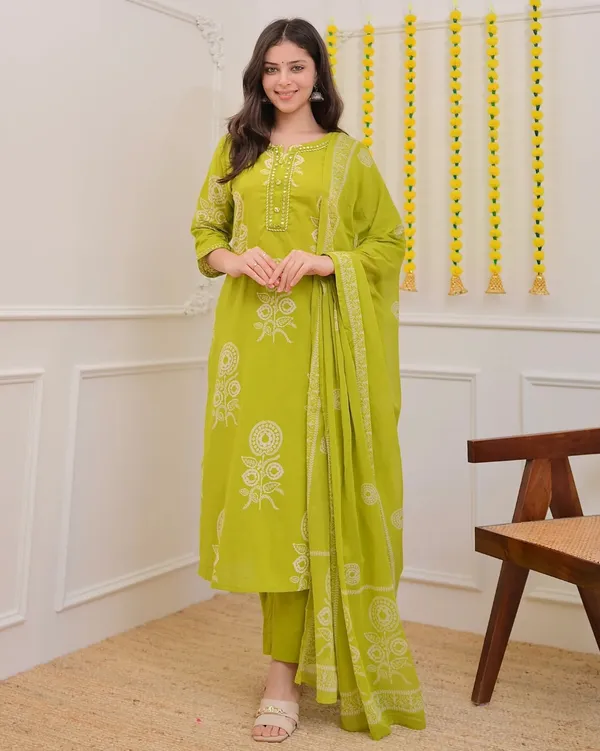 Lime_Green_Premium_Cotton_Mirror_Suit