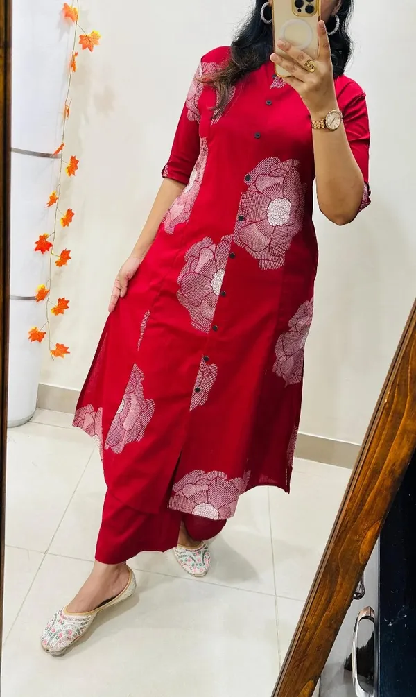 Maroon_Cotton_A-line_Coord_Set
