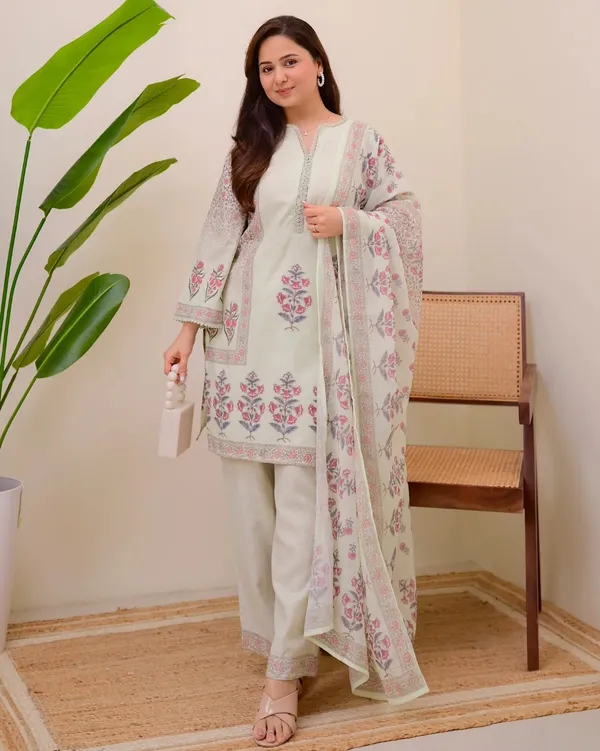 Mint_Green_3_PC_Pure_Cotton_Linen_Floral__Suit_Set_For_Women_