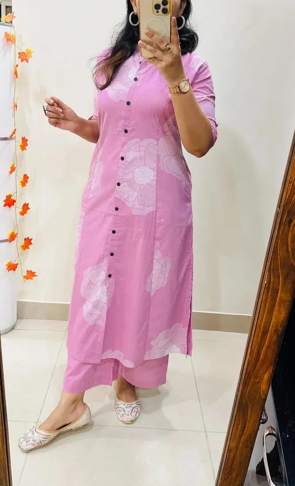 Pink_Cotton_A-line_Coord_Set