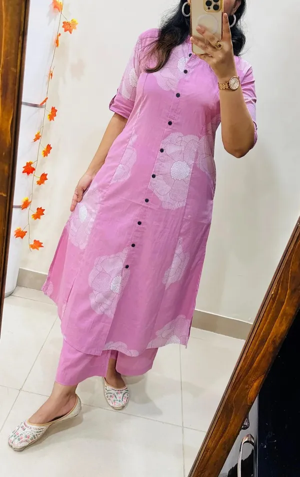 Pink_Cotton_A-line_Coord_Set