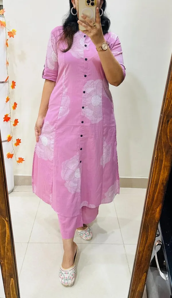 Pink_Cotton_A-line_Coord_Set