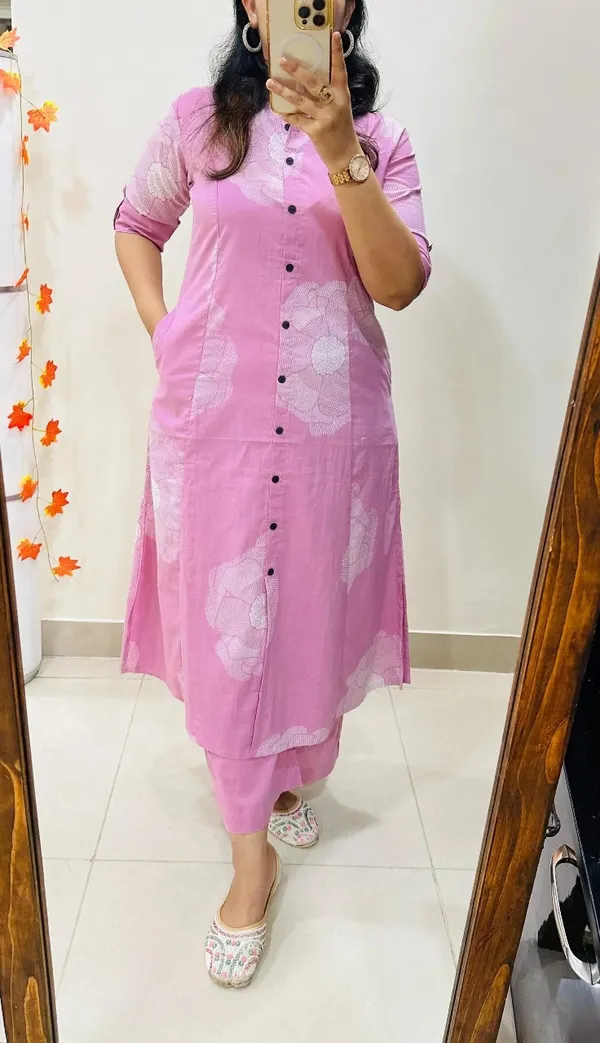 Pink_Cotton_A-line_Coord_Set