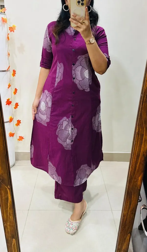 Purple_Cotton_A-line_Coord_Set