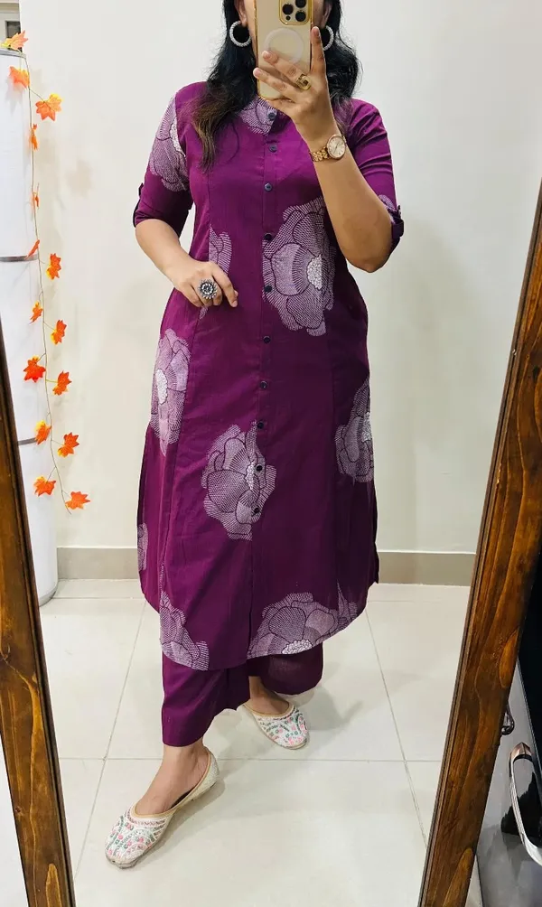Purple_Cotton_A-line_Coord_Set
