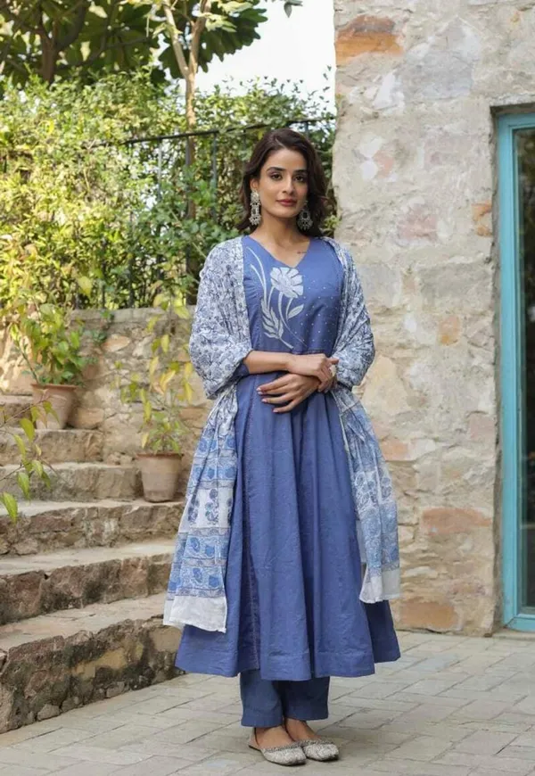 Women_Blue_Cotton_Embroidery_Yoke_Kurta_Pant_and_Dupatta_Set