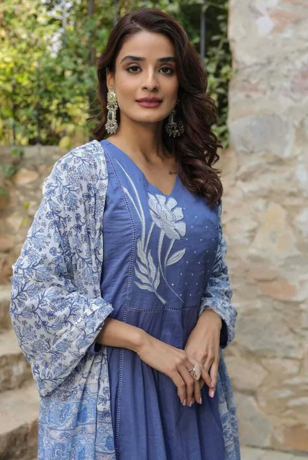 Women_Blue_Cotton_Embroidery_Yoke_Kurta_Pant_and_Dupatta_Set
