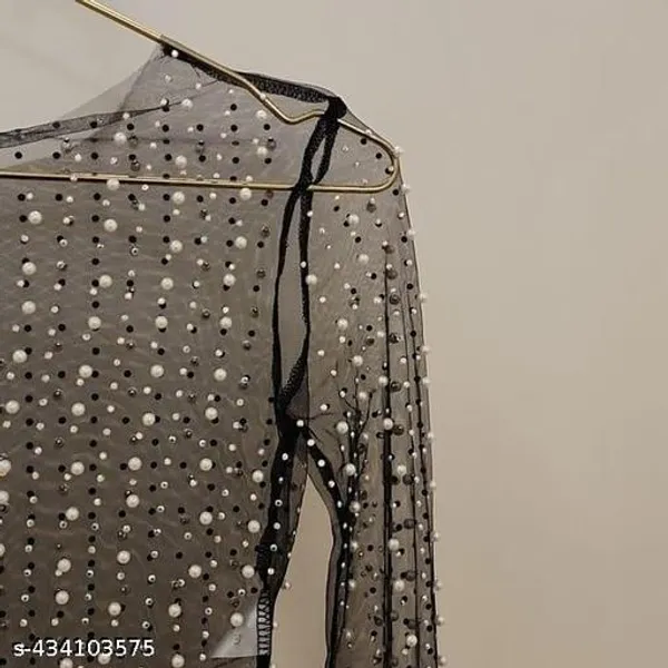 Black_Pearl_&_Rhinestone_Long_Sleeve_Mesh_Top_For_Women