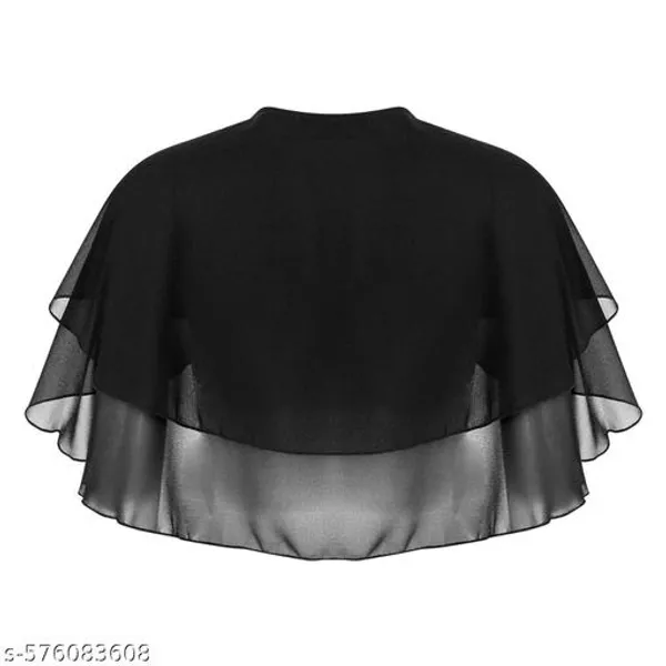 Black_Georgette_Laye_Overlay_Sheer_Cape_Poncho_Shrug_For_Women