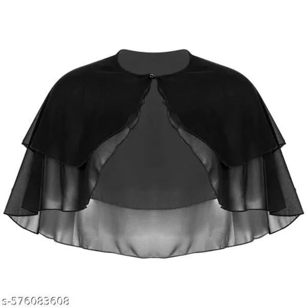 Black_Georgette_Laye_Overlay_Sheer_Cape_Poncho_Shrug_For_Women