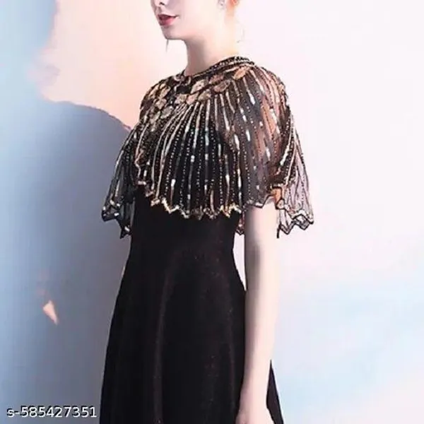 Black_Beaded_Handwork_Luxury_Poncho_And_For_Women