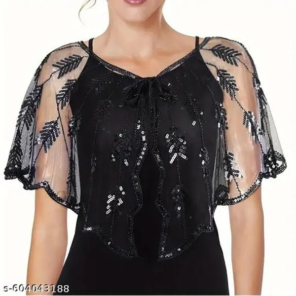 Black_Trendy_Design_Cape_Ponchos_For_Women