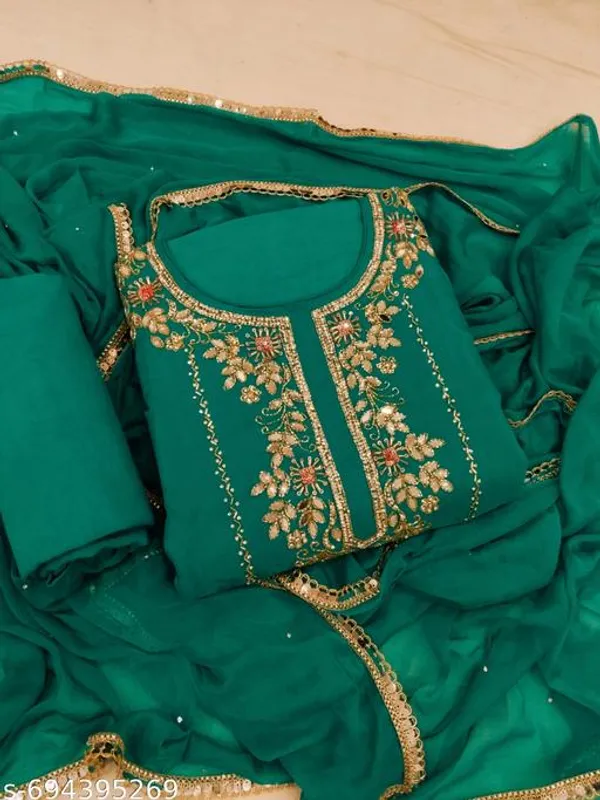 Teal_Premium_Teal_Semi-Stitched_Suit_Set_Dress_Material_For_Women