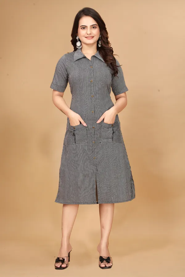 Black_A-Line_Cotton_Pocket_Kurti_For_Women