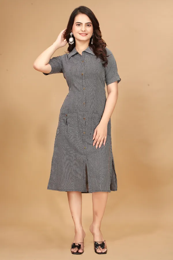Black_A-Line_Cotton_Pocket_Kurti_For_Women