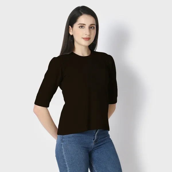 Black_Polycotton_T-Shirts_For_Women