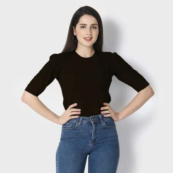 Black_Polycotton_T-Shirts_For_Women