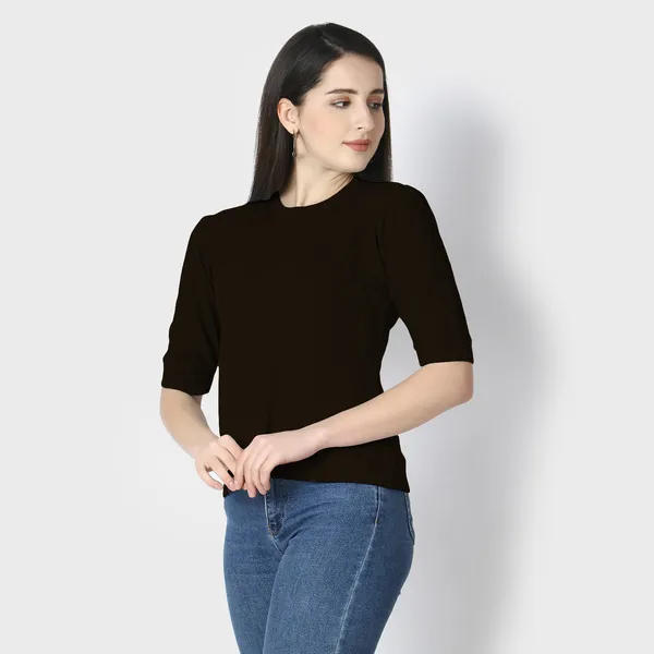 Black_Polycotton_T-Shirts_For_Women