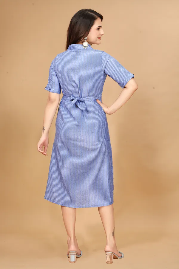 Blue_A-Line_Cotton_Pocket_Kurti_For_Women