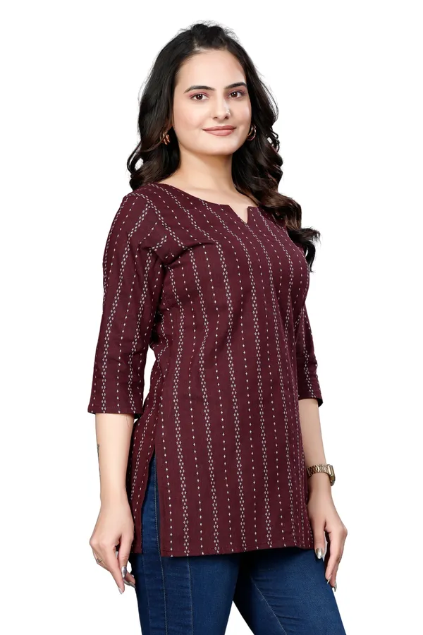 Eight_One_MaroonCotton_Blend_Top
