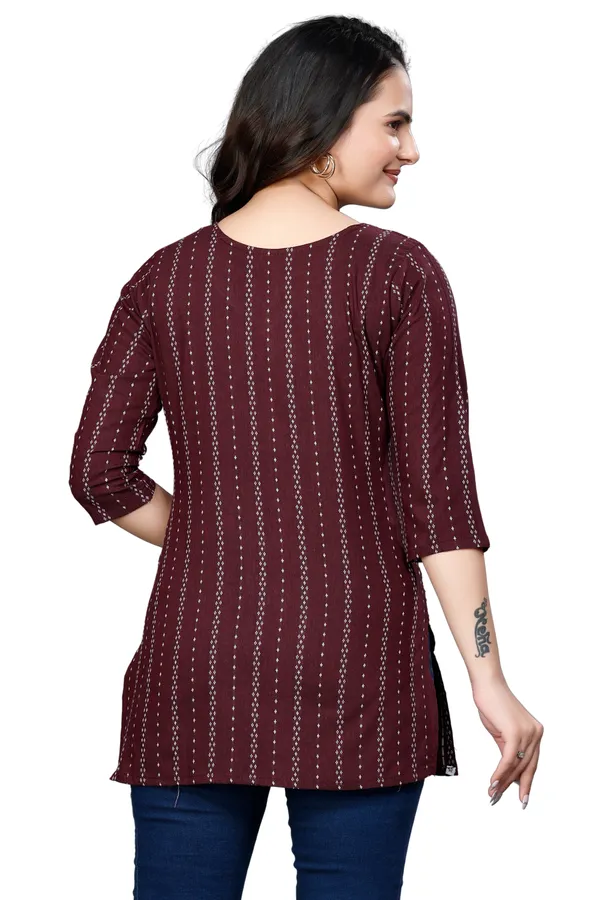 Eight_One_MaroonCotton_Blend_Top