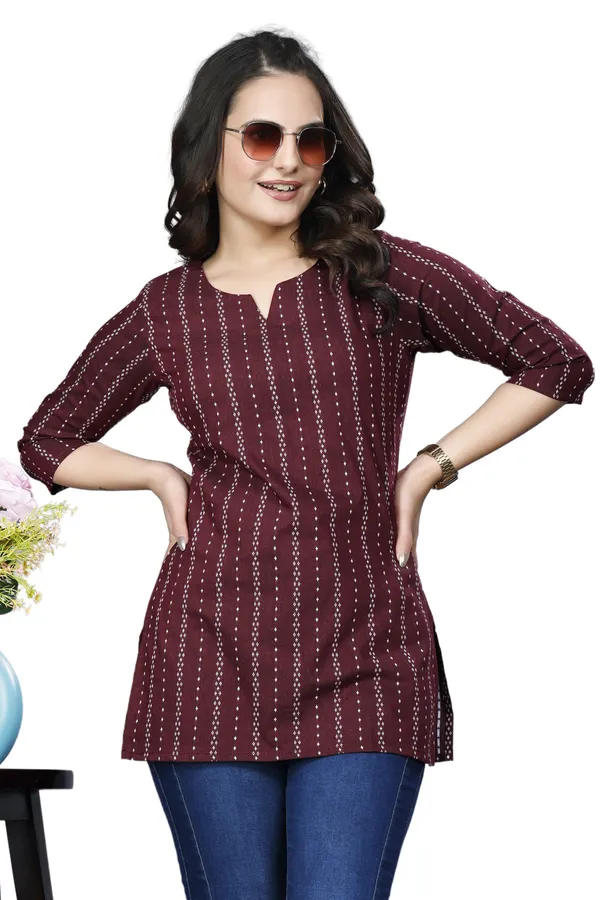 Eight_One_MaroonCotton_Blend_Top