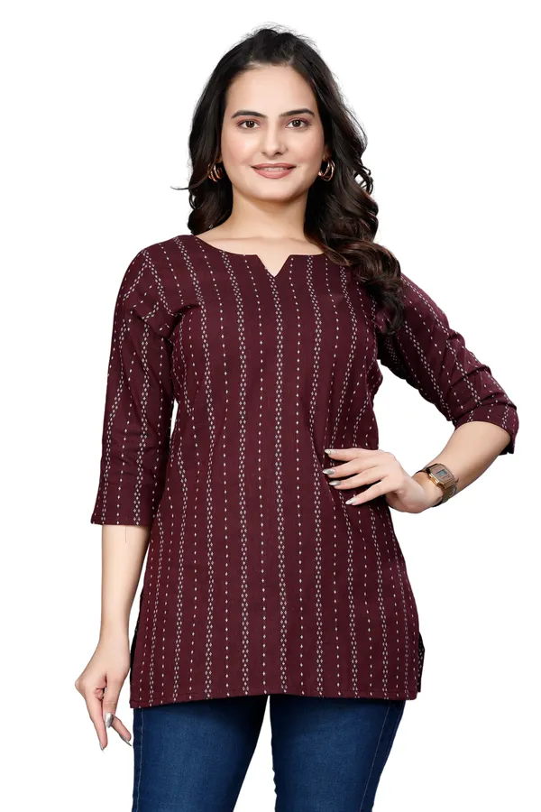 Eight_One_MaroonCotton_Blend_Top