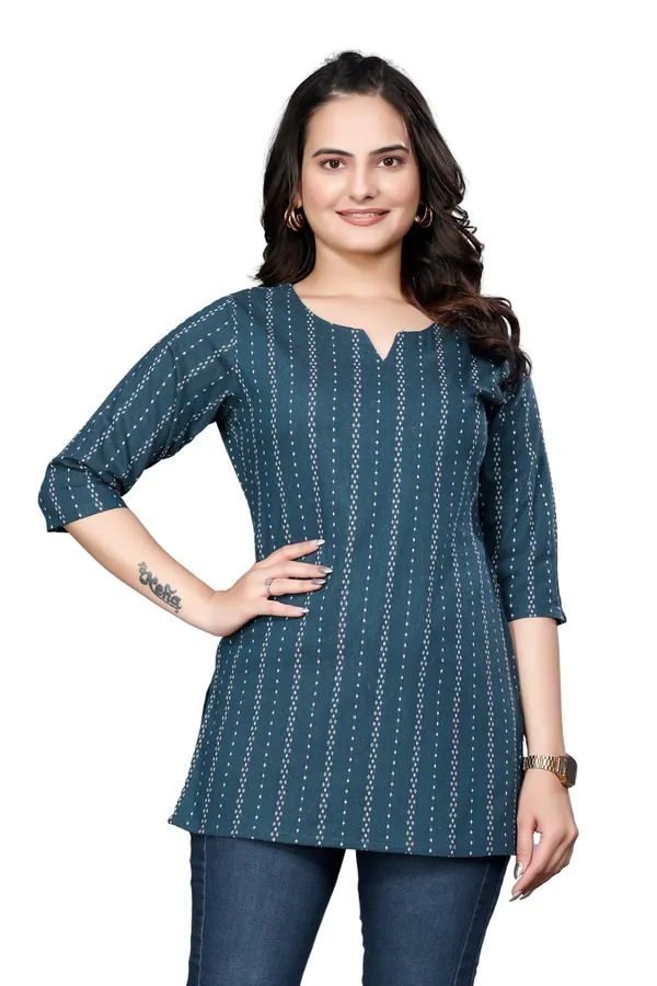 Eight_One_Teal_Cotton_Blend_Top