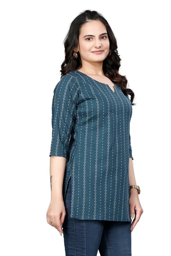 Eight_One_Teal_Cotton_Blend_Top