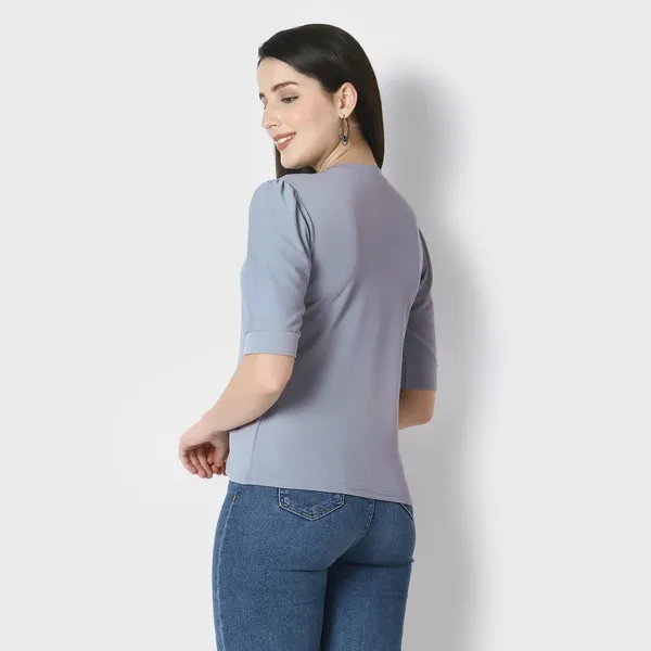 Grey_Polycotton_T-Shirts_For_Women