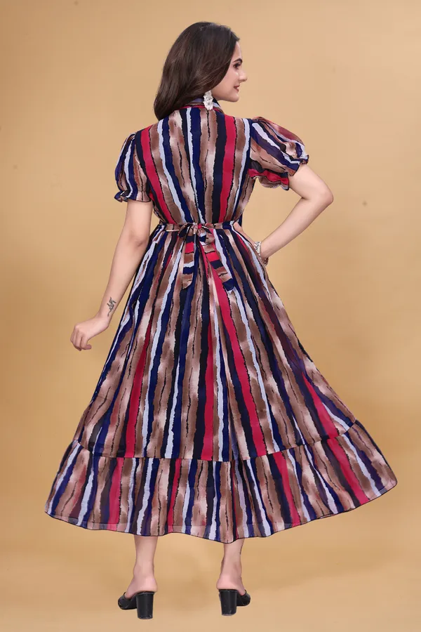 Trendy_Multicolor_Ikat_Print_Puff_Sleeve_Midi_Dress