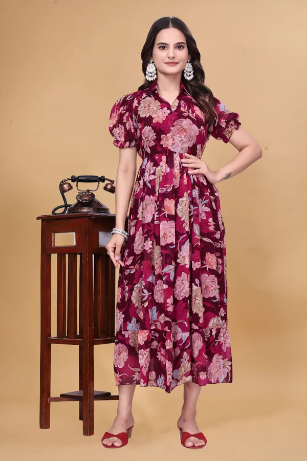 Women_Floral_Print_A-Line_Midi_Dress_|_Maroon_|_Puff_Sleeves_|_Casual_Party_Wear_Dress