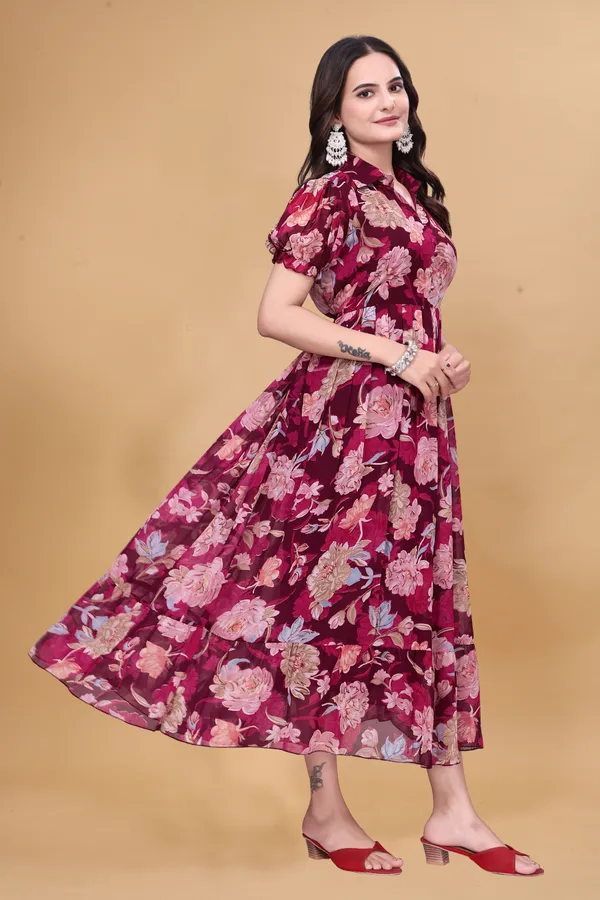 Women_Floral_Print_A-Line_Midi_Dress_|_Maroon_|_Puff_Sleeves_|_Casual_Party_Wear_Dress