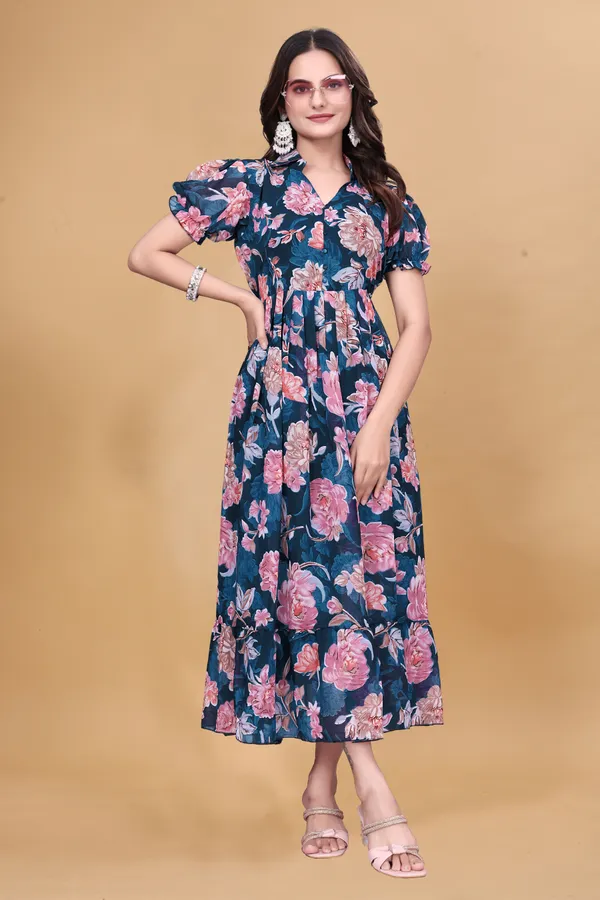 Women_Floral_Print_A-Line_Midi_Dress_|_Teal_Blue_|_Puff_Sleeves_|_Casual_Party_Wear_Dress